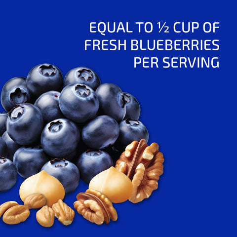 Packed with a potent blend of blueberry pieces (equivalent to 4.4 lbs of fresh blueberries), macadamia nuts, and walnuts, Blueprint Bryan Johnson's Blueberry Nut Mix offers a symphony of flavor and nutrition unlike any other. What sets us apart is our innovative freeze-drying process, which locks in the goodness of these superfoods while concentrating their nutrients. 