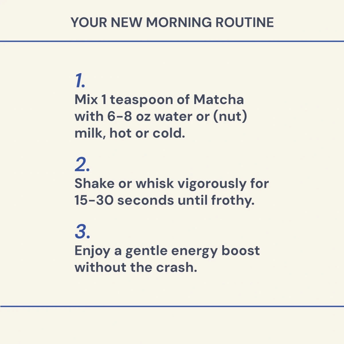 Instructions for making a matcha drink with text on a white background
