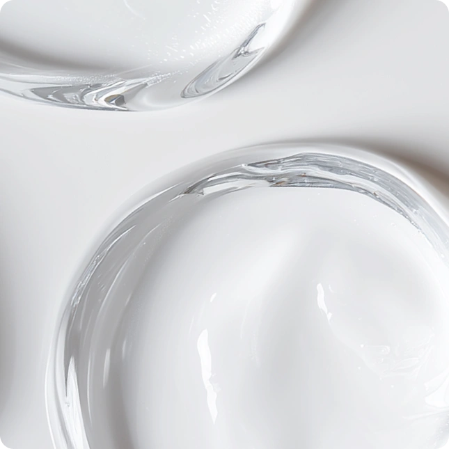 Close-up of facial cleanser on a white background