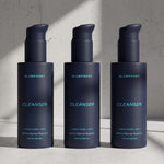 Three bottles of Blueprint Cleanser from the longevity skincare line