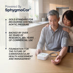 Couple measuring central aortic pressure at home with the SphygmoCor-powered Blueprint monitor