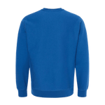 Back of  blue crewneck sweatshirt 