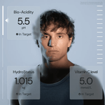 Man's bio-acidity, hydration and vitamin C readings from at-home U-Scan biomarker testing