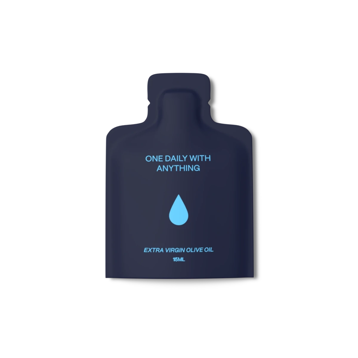 A small bottle of extra virgin olive oil labeled 'ONE DAILY WITH ANYTHING'