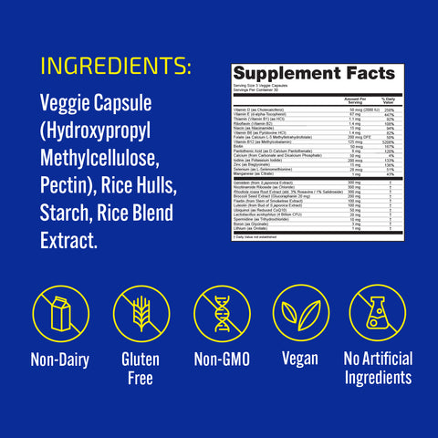 Features 26 critical multi-nutrients per serving, formulated to support your body's optimal function. Blueprint Bryan Johnson's meticulously crafted supplement offers clinical trial equivalent doses, ensuring maximum potency and efficacy.