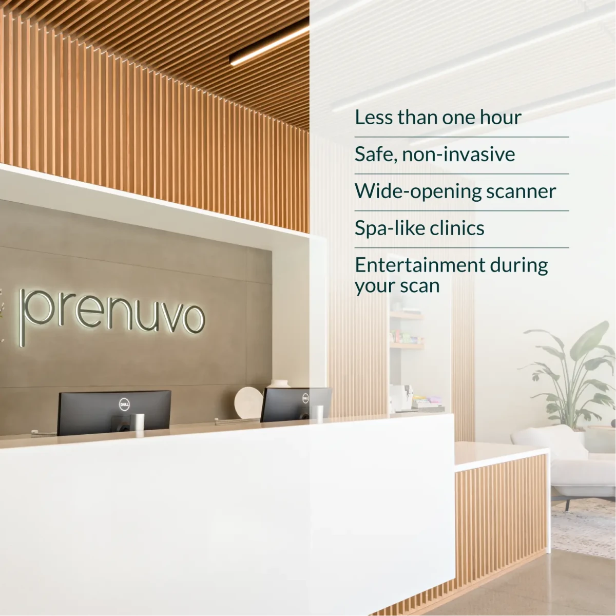Prenuvo clinic interior with whole-body MRI screening benefits for the Blueprint longevity protocol