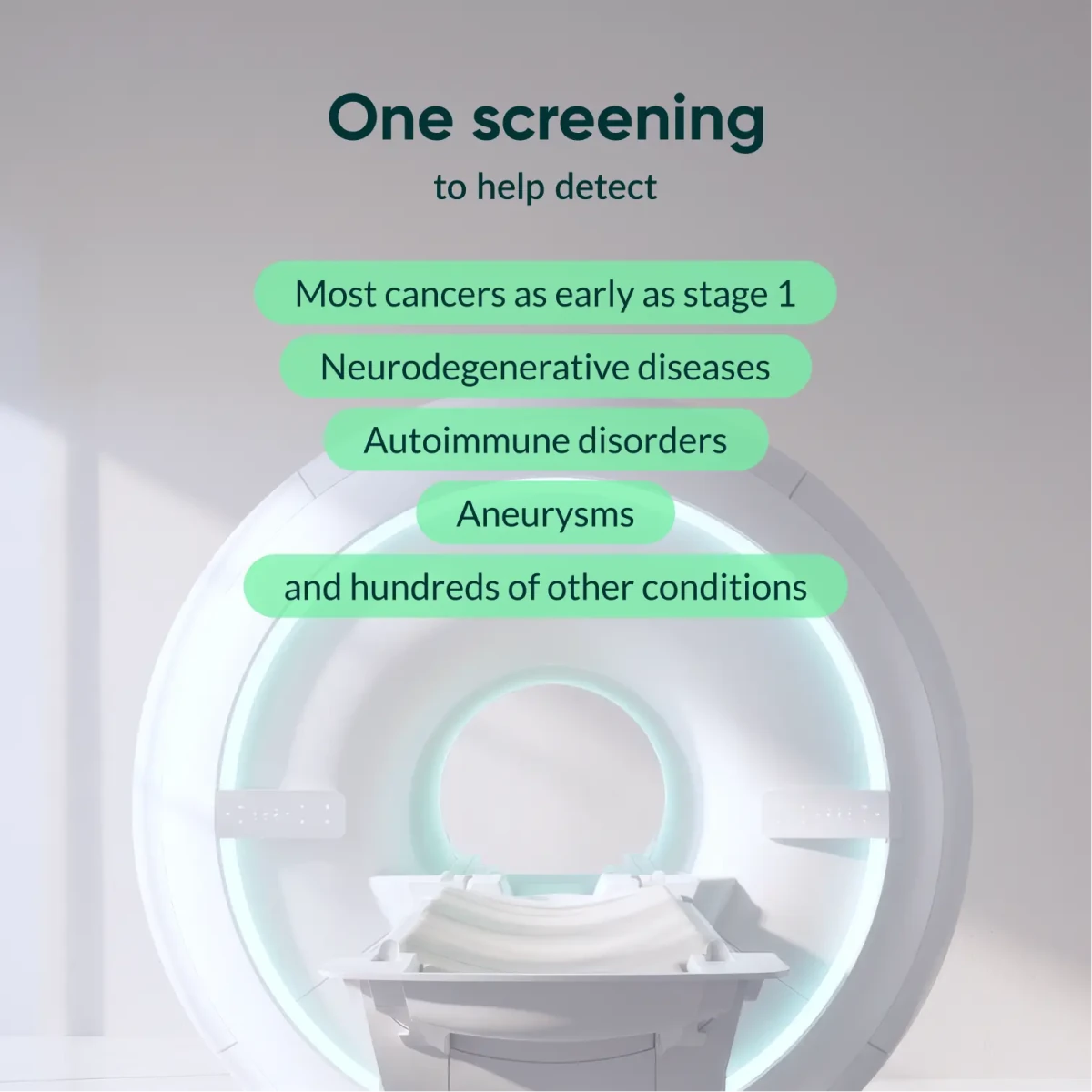 Whole-body MRI screening that can detect most cancers as early as stage 1 and hundreds of conditions