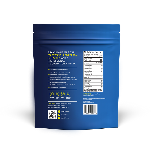 Cocoa Powder Blueprint Bryan Johnson