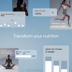 App screens showing how U-Scan biomarker data helps transform nutrition for longevity